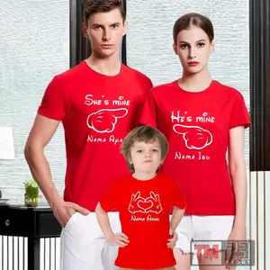 Baju distro Kaos Couple Pasangan Keluarga Motif Tangan Love Bahan Katun Covok Untuk dewasa dan anak Panjang