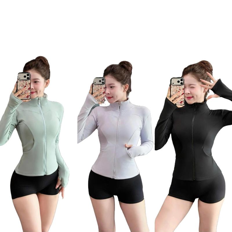 Áo Khoác Tập Gym Nữ  Ôm Body Co Giãn 4 Chiều Thoáng Mát Có 2 Túi Tiện Lợi Phù Hợp Gym Yoga Fitness YLYSPORT A43
