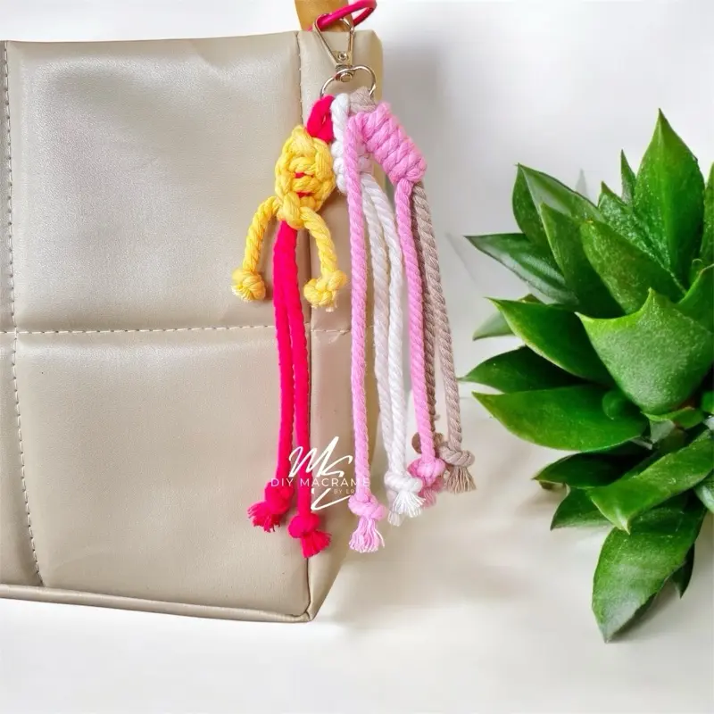 Macrame Carabiner Bag Charm Rainbow Gantungan Kunci Gantungan Tas Souvenir Keychain Hiasan Souvenir Pernikahan Murah Keychain Pengait 5