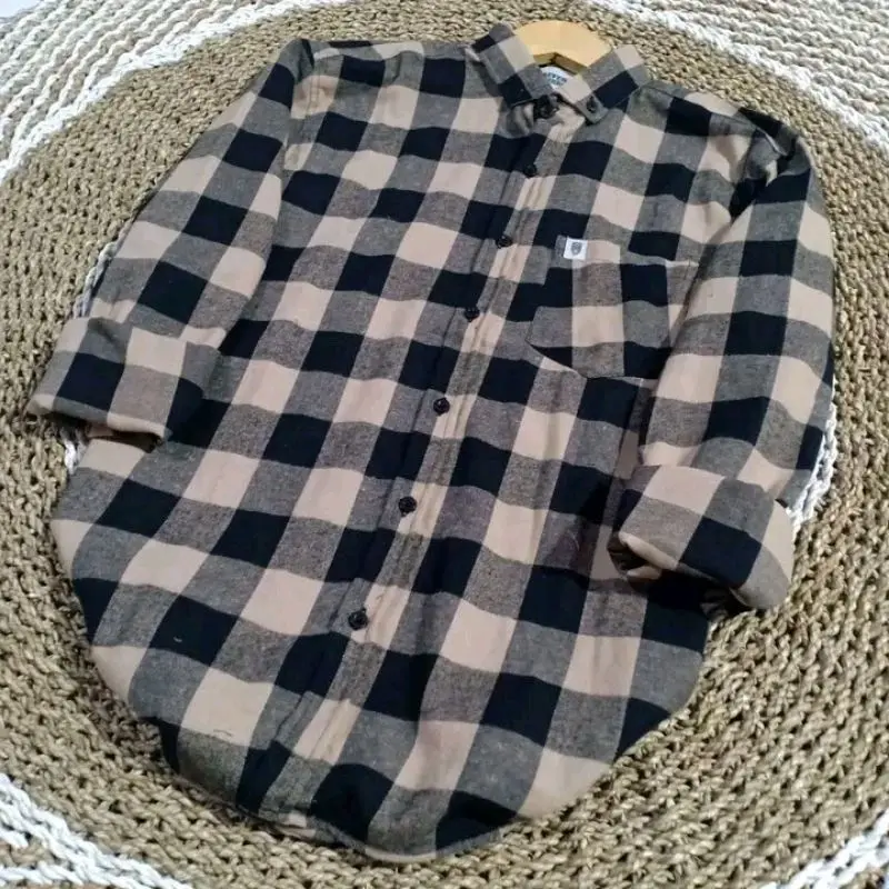 flanel wanita panjang kemeja flannel best seller Kotak Nyaman Motif Casual Katun 2