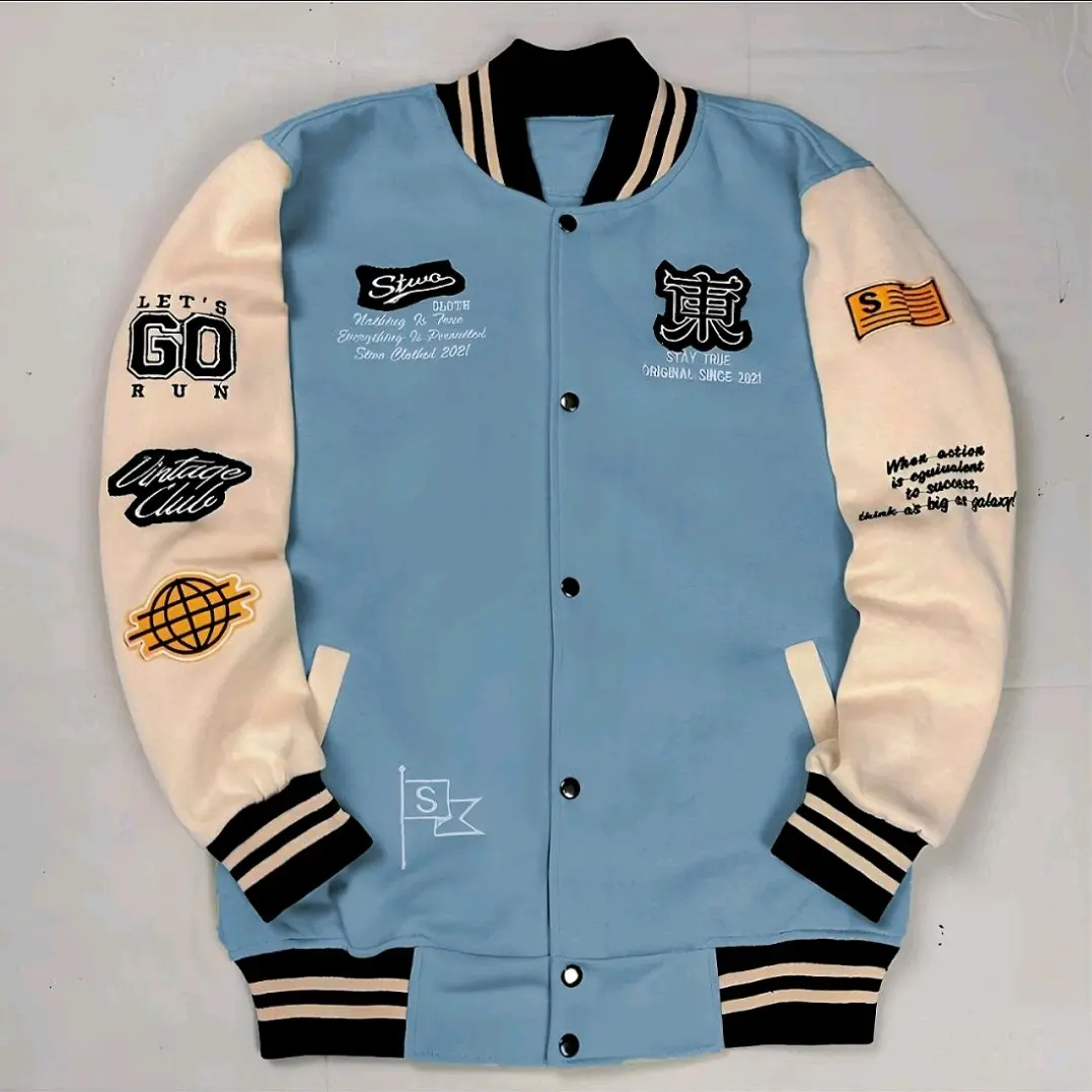 Jaket Varsity Baseball Full Bordir Untuk Pria / Wanita Dewasa Dan Anak-Anak Terbaru Anak Motif Fashion