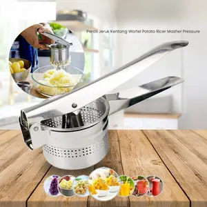 TOREDO Alat press kentang stainless TEBAL / penghancur penghalus pelumat kentang press serbaguna