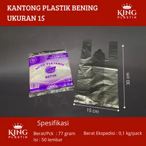 Kantong Plastik Bening Tipis Uk 15 Isi 50pcs / Kresek Bening Embos Betta Ekonomis 15 Isi 50 Pcs