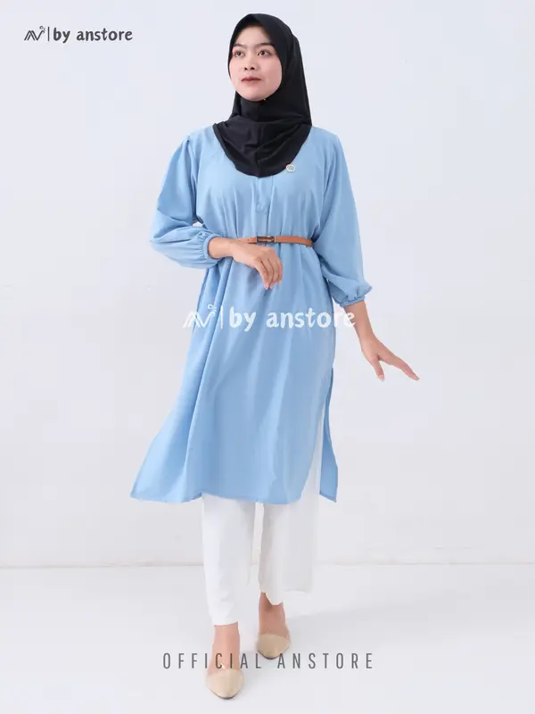 Set Long Tunik Shing Star l Tunik+Kulot Crinkle Airflow Premium l Crinkle Shunny Star Wanita 7