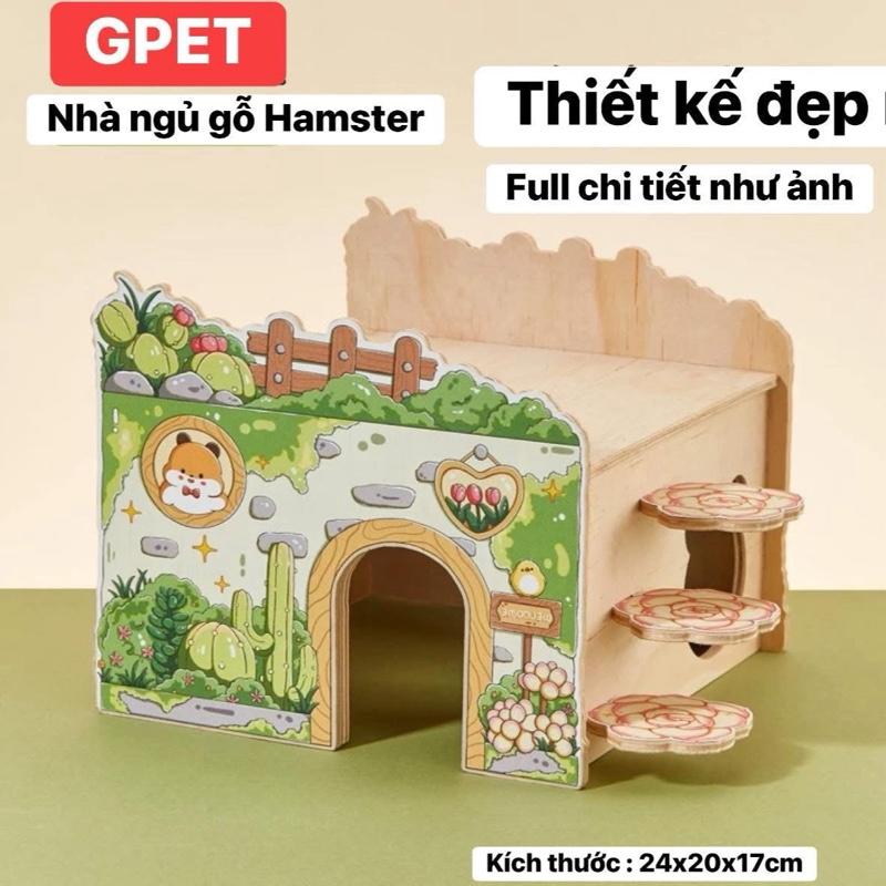 Nhà ngủ gỗ cho Hamster Sóc và các dòng thú cưng nhỏ lồng chuột hamster 