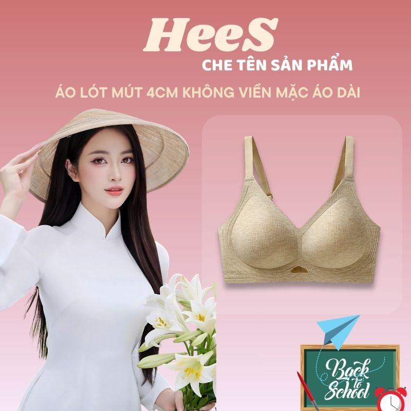 [ GIÁ DÙNG THỬ ]HeeS Áo Ngực Su Không Gọng Mút 4cm Mỏng Mềm Mại Nâng Ngực - 048 Bra Nữ Chất Liệu Su Đúc Mềm Mại Thoáng Khí Kích Thước M/L/XL Xuất Sứ Việt Nam