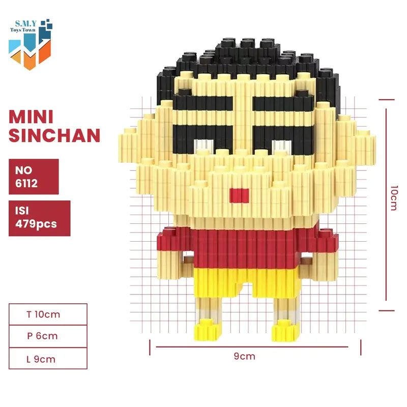 SMY Nano Block Shinchan Mainan Anak Mini Bricks Education Toys Balok Susun Puzzle Hadiah Koleksi 3D 2