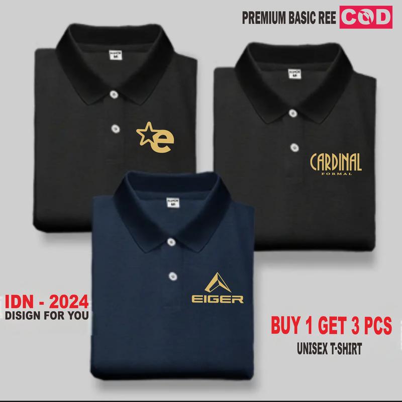STYLE1 Beli 1 Dapat 3 Pcs ( PROMO COD ) Kaos Keren Polo I G  r I Goo I Formal Gold Pria Distro T-Shirt Distro I Polo Dewasa Premium Quality Baju Pendek Katun Combed Sablon 2