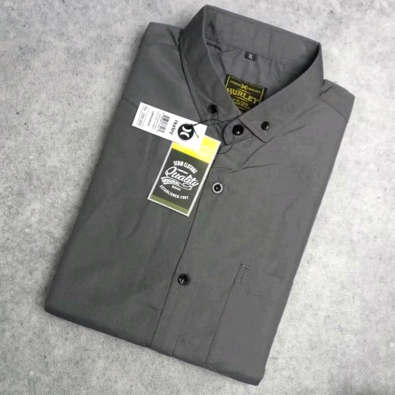 Kemeja hitam putih abu navy maroon Polos | Kemeja Formal | Kemeja Putih Polos Pria Lengan Pendek | Baju Kerja Pria 3