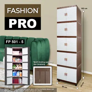 Fashion Pro 501 Susun 4 / 5 - Lemari Pakaian Baju Plastik - Kabinet Baju Awet Tahan Lama Berkualitas
