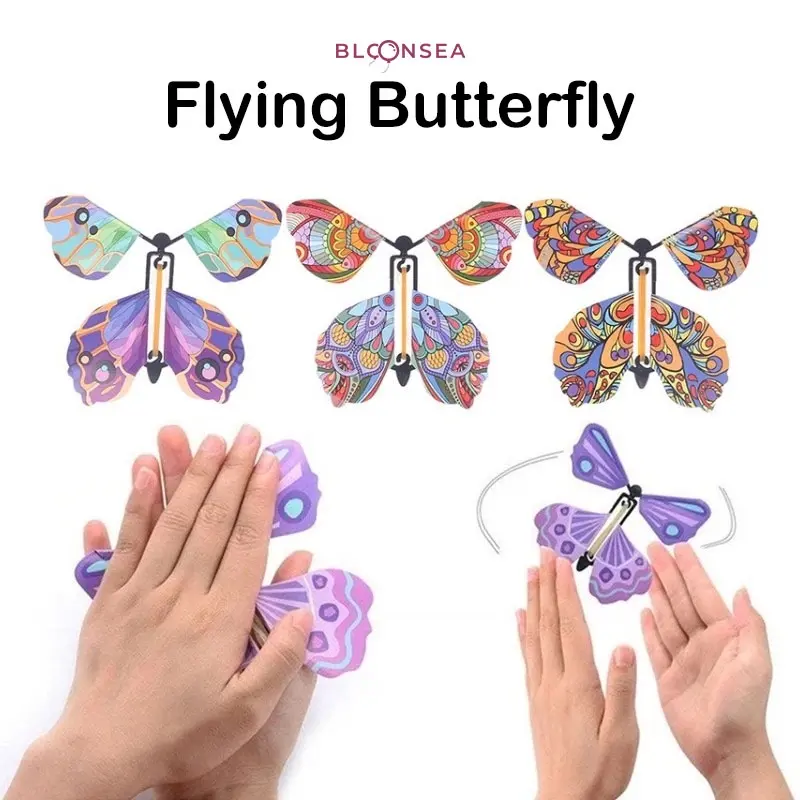 Fairy Flying Butterfly Random Color Magic Wind Up Artificial Explosion Surprise Box Magical Gift Decoration Toys