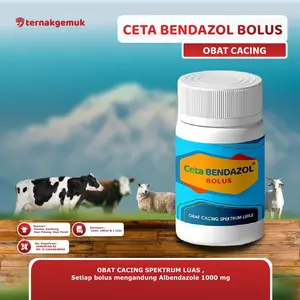 OBAT CACING SAPI KAMBING PALING AMPUH BOLUS - CETA BENDAZOLE - 10 TABLET - UNTUK BABI DOMBA SAPI KAMBING TERNAK OBAT ALBENDAZOLE
