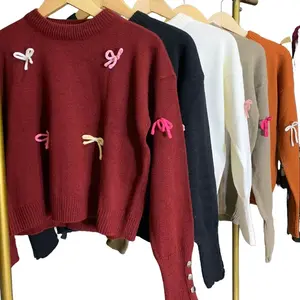 TR99-kemri Blouse Motif Pita Sweater Rajut Tangan Panjang Premium Tebal Wanita Baju Knitwear Atasan Lembut Nyaman Outer Cardigan Acrilik 32/2