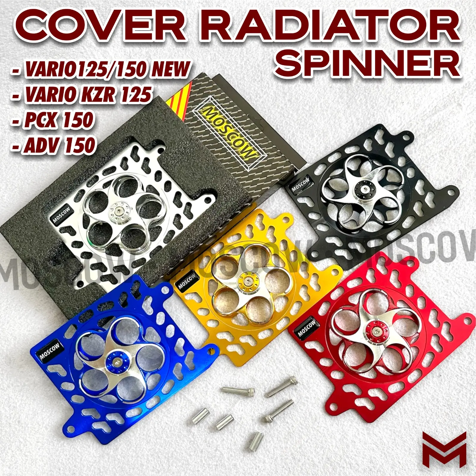 COVER RADIATOR + KIPAS SPINER MATIC VARIO 125 150 OLD NEW VARIO 150 KEYLESS LED ESP VARIO 125 KZR VARIO 125 TECHNO CBS, CBS ISS SP PCX 150 ADV 150 FULL CNC TEBAL 3 MM FINISHING HALUS TUTUP COVER RADIATOR SPINNER MOSCOW ORIGINAL DUDUKAN SPINER PUTAR METIK