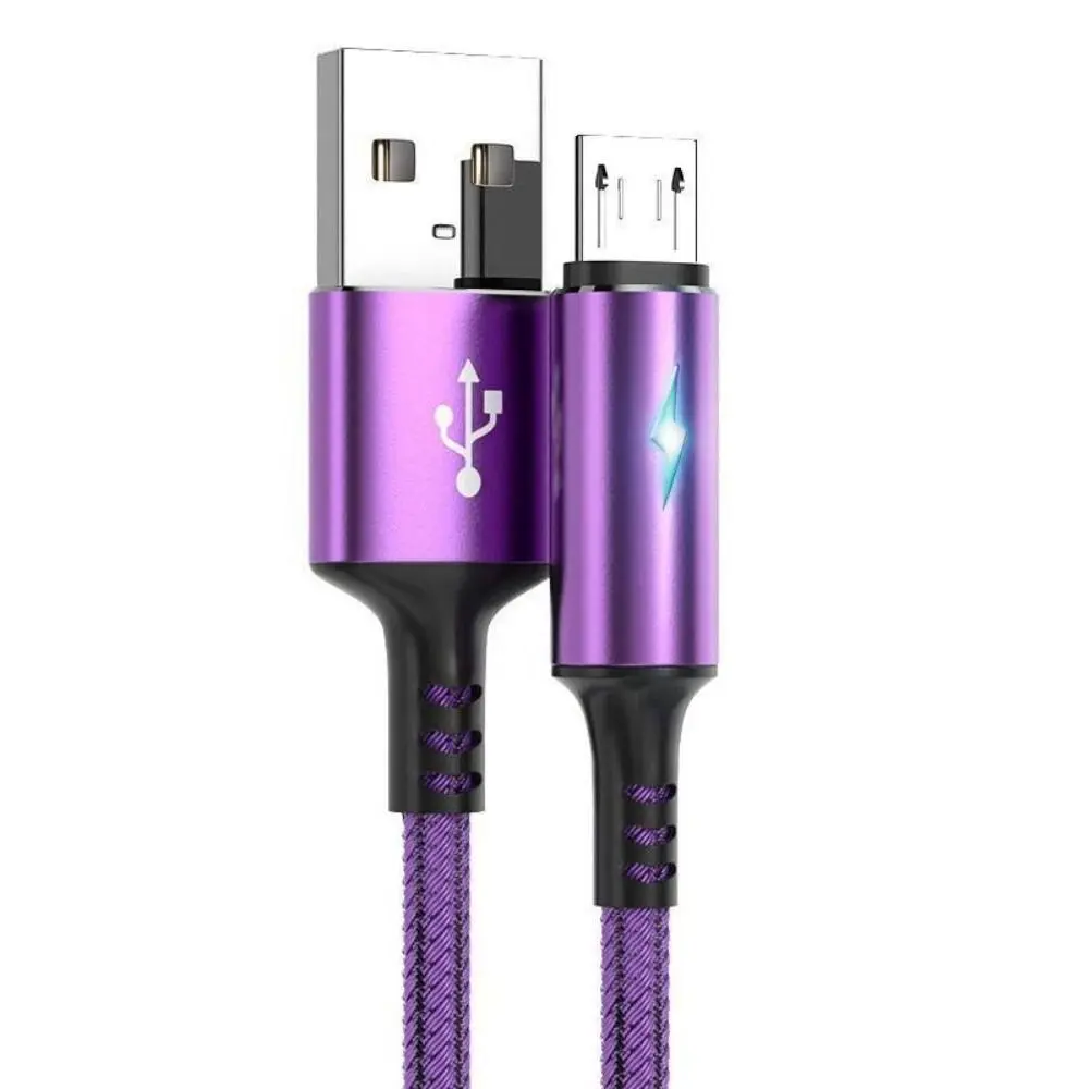 Cáp Micro USB LED 3A cho Android , phụ kiện điện thoại di động, sạc nhanh, dây dữ liệu Micro, cáp sạc