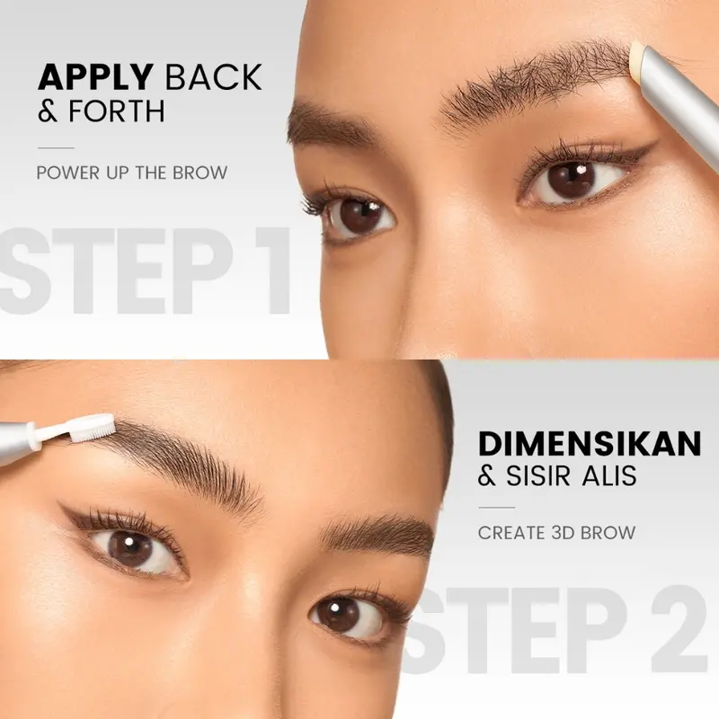 FOCALLURE Setting Eyebrow Wax Browcara Lasting 2-in-1 Built-in Brush Styling Shape Eyebrow Fluffy Lightweight Non-sticky FA-E40 3