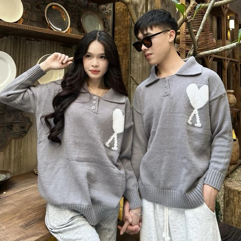 ÁO LEN CÓ CỔ NAM NỮ ÁT THÊU HOT 2026