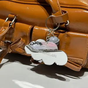 by.anisaaa - Custom Nama Keychain Akrilik Gantungan Kunci & Tas Mirror Bebas Request Akrilik 2mm Laser Precision 4,5-5cm Coklat Fuchia Silver Rose Gold Gold Dark Grey Maroon Hijau Birel