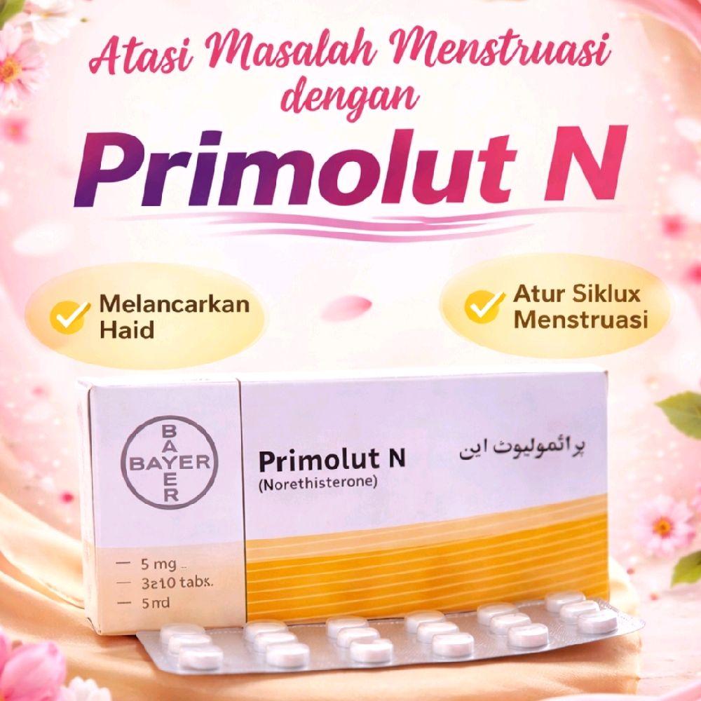 Bayer Primolut N 5 mg - Atasi Masalah Menstruasi dengan Melancarkan Haid dan Atur Siklus Menstruasi