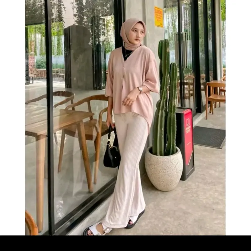 CELANA CUTBRAY KNIT WANITA KULOT Higwais  Panjang Nyaman knit cutbray wanita premium 2