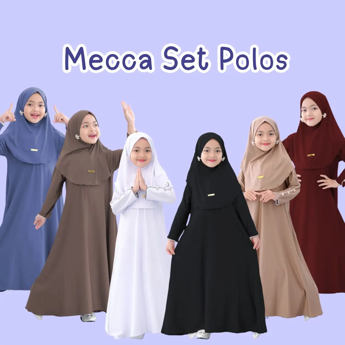 Gamis Anak Set Jilbab Bahan Jersey 3-12 Tahun / Baju Abaya Anak / Gamis Putih Anak Set Hijab