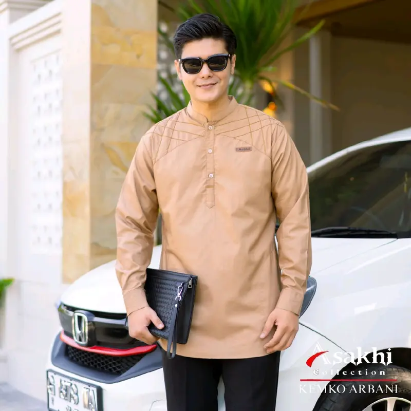 Baju koko Atasan Motif Arbani Lengan Panjang Original Asakhi Collection Pria Dewasa Kemko Kurta Katun Toyobo Coksu 0