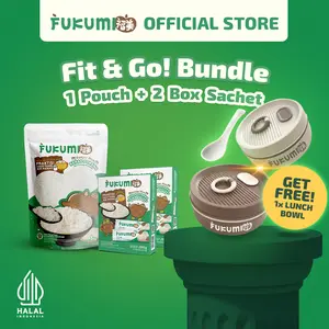 FUKUMI Fit & Go! Bundle - 1 Pouch + 2 Box Sachet Beras Porang + 1 Lunch Box 2in1 With Spoon