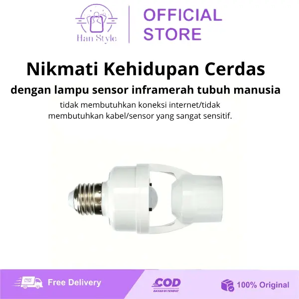 [HS] Infrared Sensor Lamp Holder Fitting Lamp Sensor Gerak Otomatis E27