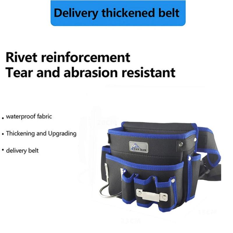 Practical Oxford Cloth Electrician Waist Bag Waterproof Multi-Pocket Tool Pouch Belt Anti-Fall Tool Bag Hardware Tools 0