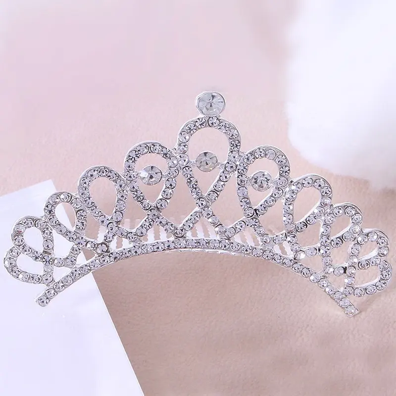 Đồ Trang Trí Tóc Vương Miện Công Chúa, Chất Liệu Hợp Kim Mới, Vương Miện Kim Cương Giả, Lược Chải Tóc, Thích Hợp Làm Quà Tặng Cho Vương Miện Đám Cưới Và Tiệc Sinh Nhật 7