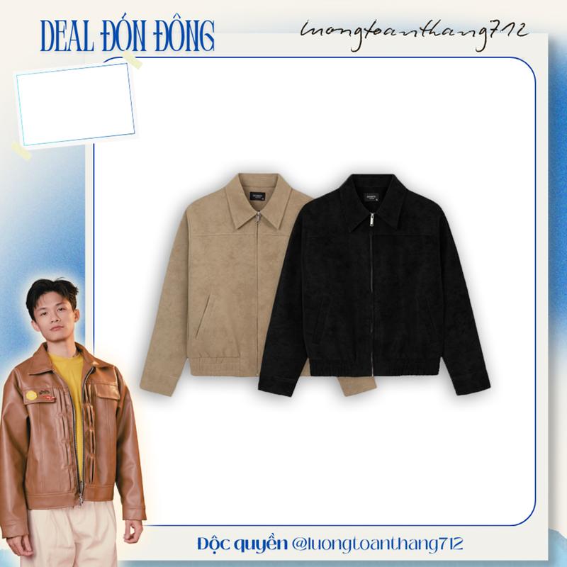 ROWAY x Lương Toàn Thắng Áo khoác da PU cao cấp dày dặn | Jacket da loang