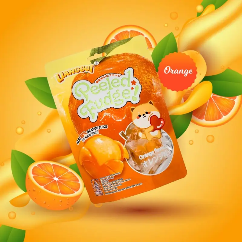 HALAL [Sweetsalty.id] Lianggui Orange Peeled Gummy 108gr | Permen Jeruk | Peel Fudge Fruit | Permen Buah | Permen Jelly | Snack Halal Jeli Candy Food Cemilan Makanan Apel 1