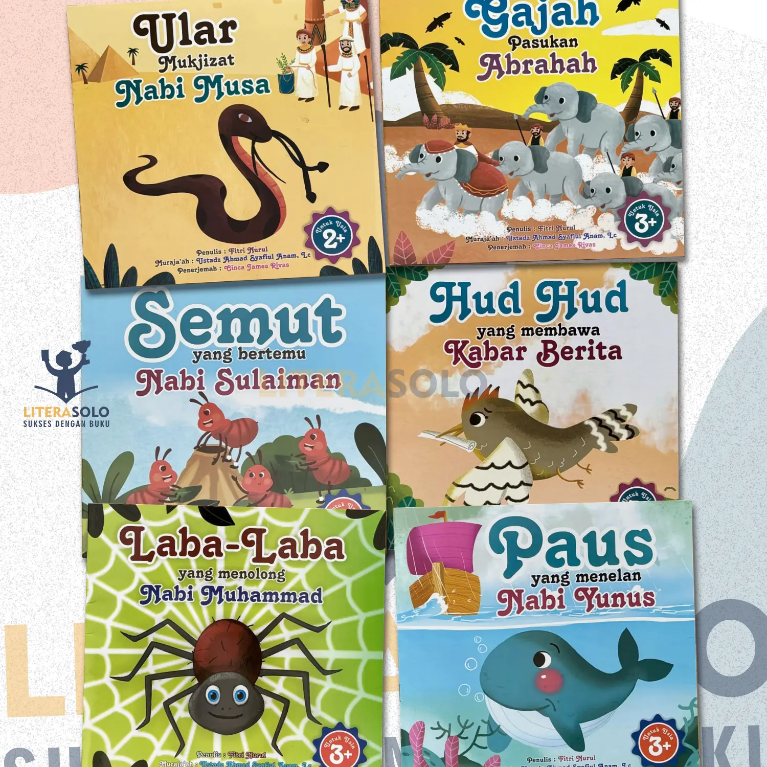 Paket isi 6 Buku Cerita Anak Islami Seri Hewan dalam Al Quran Bilingual - Lingkar Media (Art Paper Glossy)