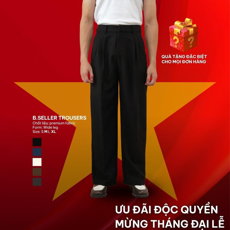 [SIÊU SALE 8.8] Quần Âu Nam Cạp Cao Form Rộng B Brown Studios – Best Seller Wide Leg Trousers, Chất Liệu Cao Cấp