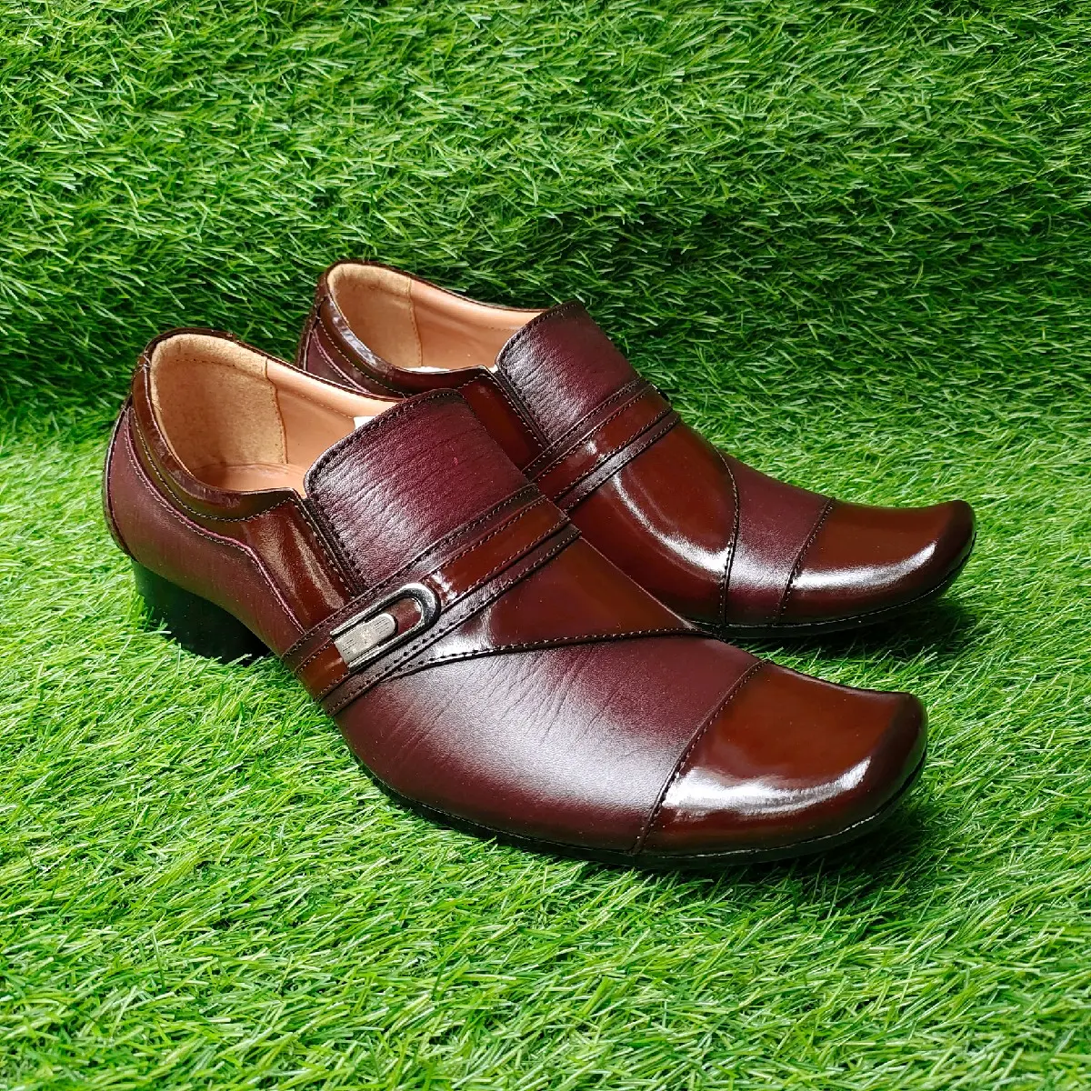 SEPATU PANTOFEL FORMAL KULIT SAPI ASLI DR IAM 6002 MAROON SOL KARET TPR