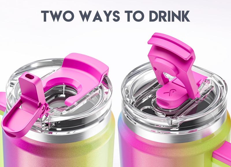 Product Introduction of Meoky 32 oz（940mL) Tumbler with Handle, Insulated Tumbler with Lid and Straw, Stainless Steel Travel Mug, Keeps Cold for 24 Hours, 100% Leak Proof, Fits in Car Cup Holder 4