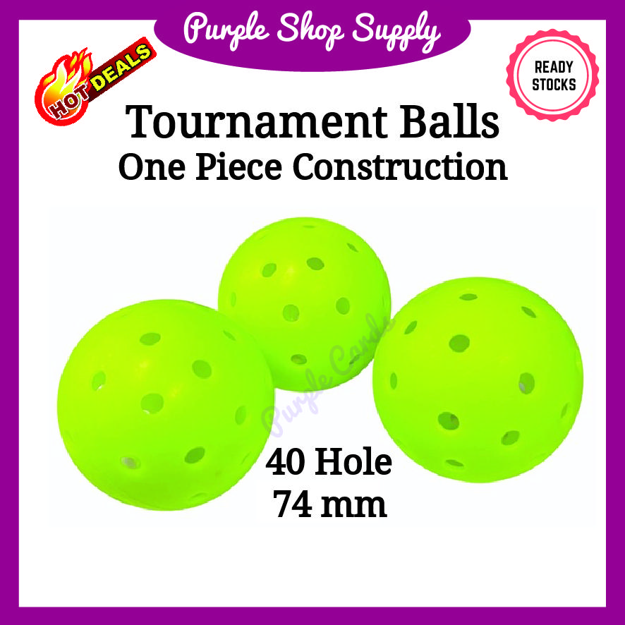 Durable Tournament Pickle Balls Professional One Piece Construction Pickleball Ball 40 Hole 74MM