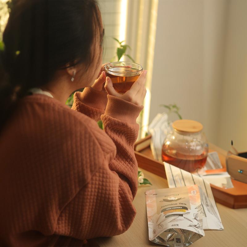 Elumor Jasmine Tea -  Minuman  Herbal Mengandung Daun Teh Melati Akar Kemuning Akar Klembak 5
