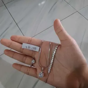 SET PERHIASAN SERUT SILVER TITANIUM PERHIASAN WANITA DEWASA