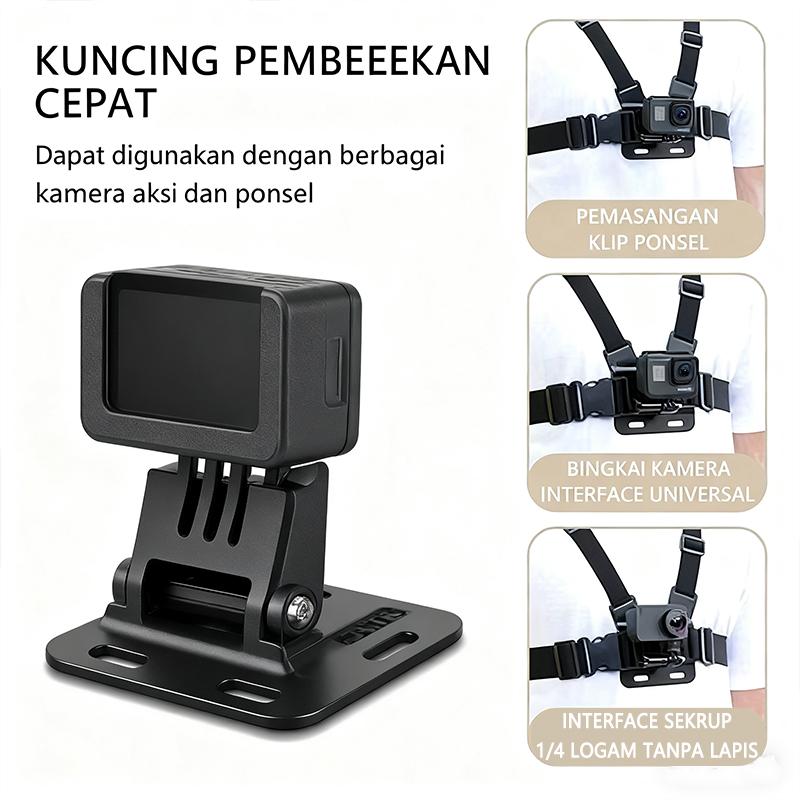 5PCS / 7PCS Set Tali Dada / Chest Strap Universal Dudukan HP Kamera Action yang Aman dan Anti-Getar Perlengkapan Vlog Lengkap 5PCS / 7PCS Set Tali Dada / Chest Strap Universal Dudukan HP Kamera Action yang Aman dan Anti-Getar Perlengkapan Vlog Lengkap