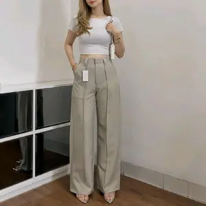 Glamour Kendall Pants Celana Kancing Pant Pengait Celana HW Gaya Casual Bahan Semi Woll Luxio Nyaman Panjang untuk Keseharian Anda