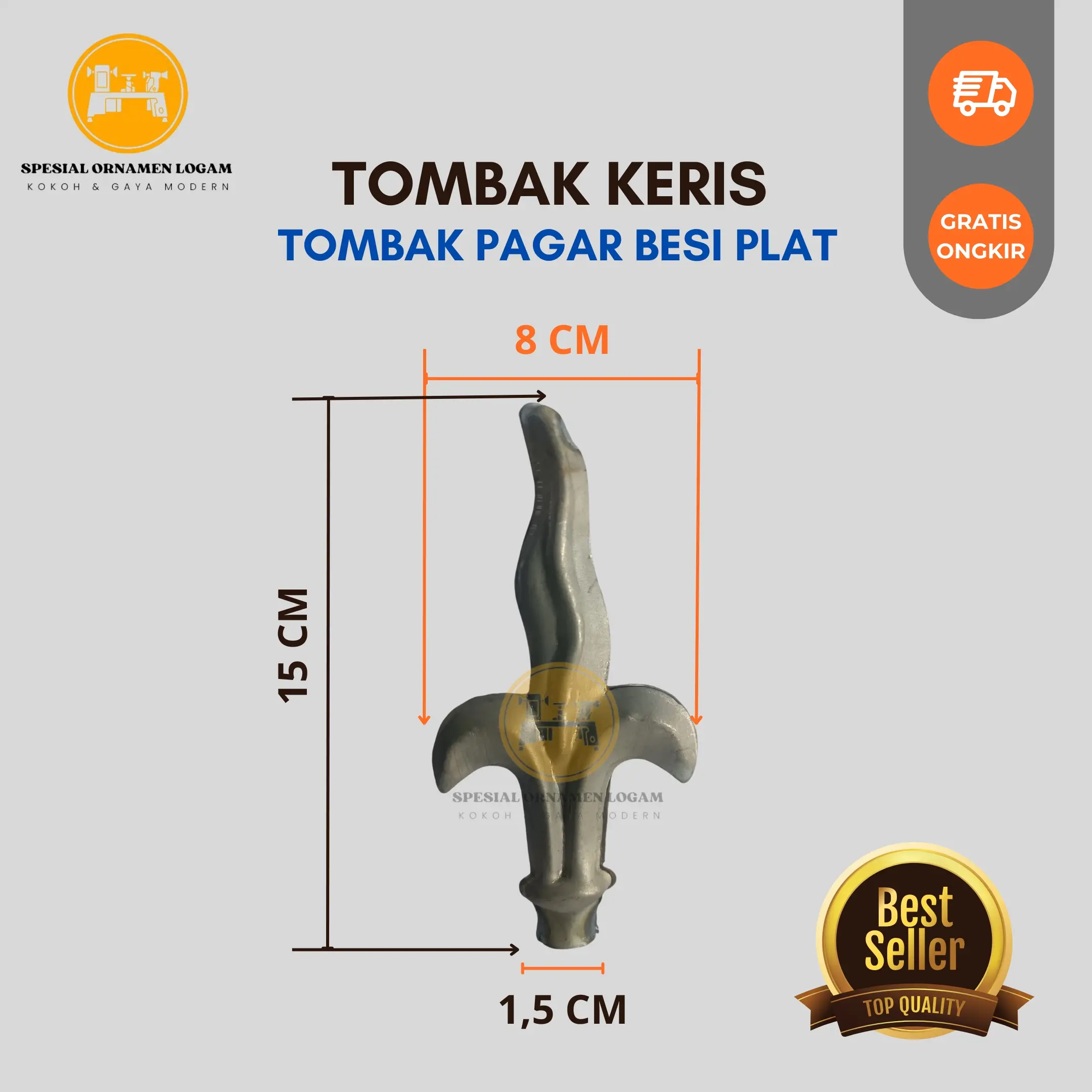 aksesoris ornamen tombak keris Besi plat ornamen pagar l aksesoris tralis tombak keris