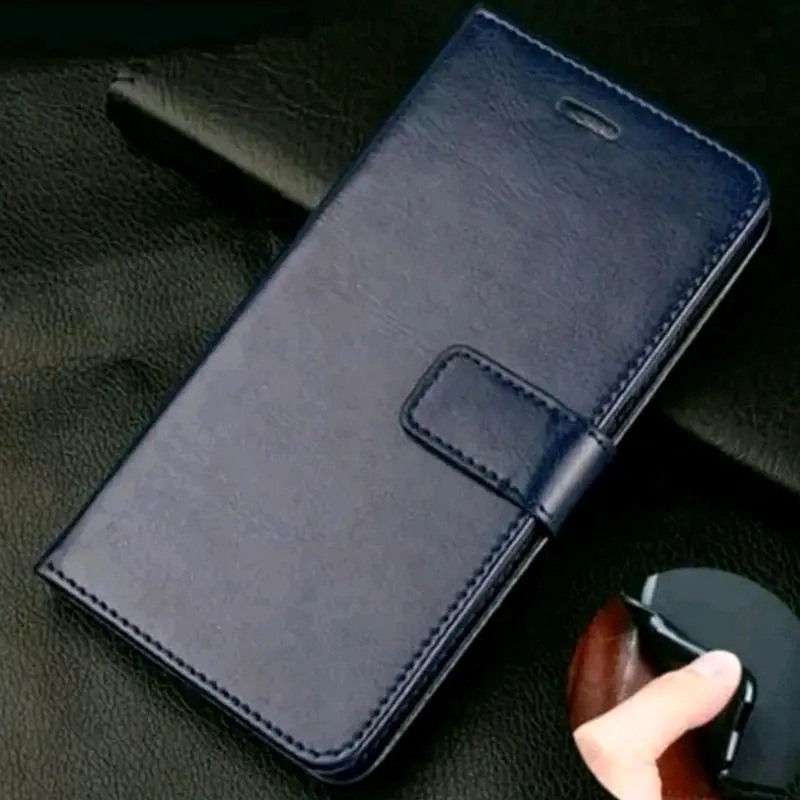 Case Tekno Spark GO 1 Flip Leather Case Cover  Premium -Flip Wallet Case Kulit Untuk Tekno Spark GO 1 - Casing Ponsel Protection Hitam Merah Biru 5