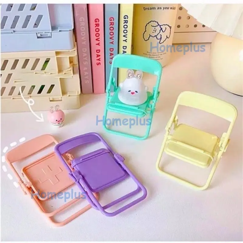 HomePlus Stand Kursi Macaron Holder Universal Dudukan Penyangga Handphone Model Bangku Mini Chair Folding Mobile Phone Stand Holder Hp Model Kursi 2