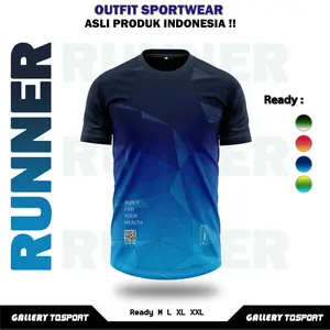 Jersey Baju Olahraga Printing Pria Wanita Atasan Fitnes Cewek Pakaian Gym Lari Running