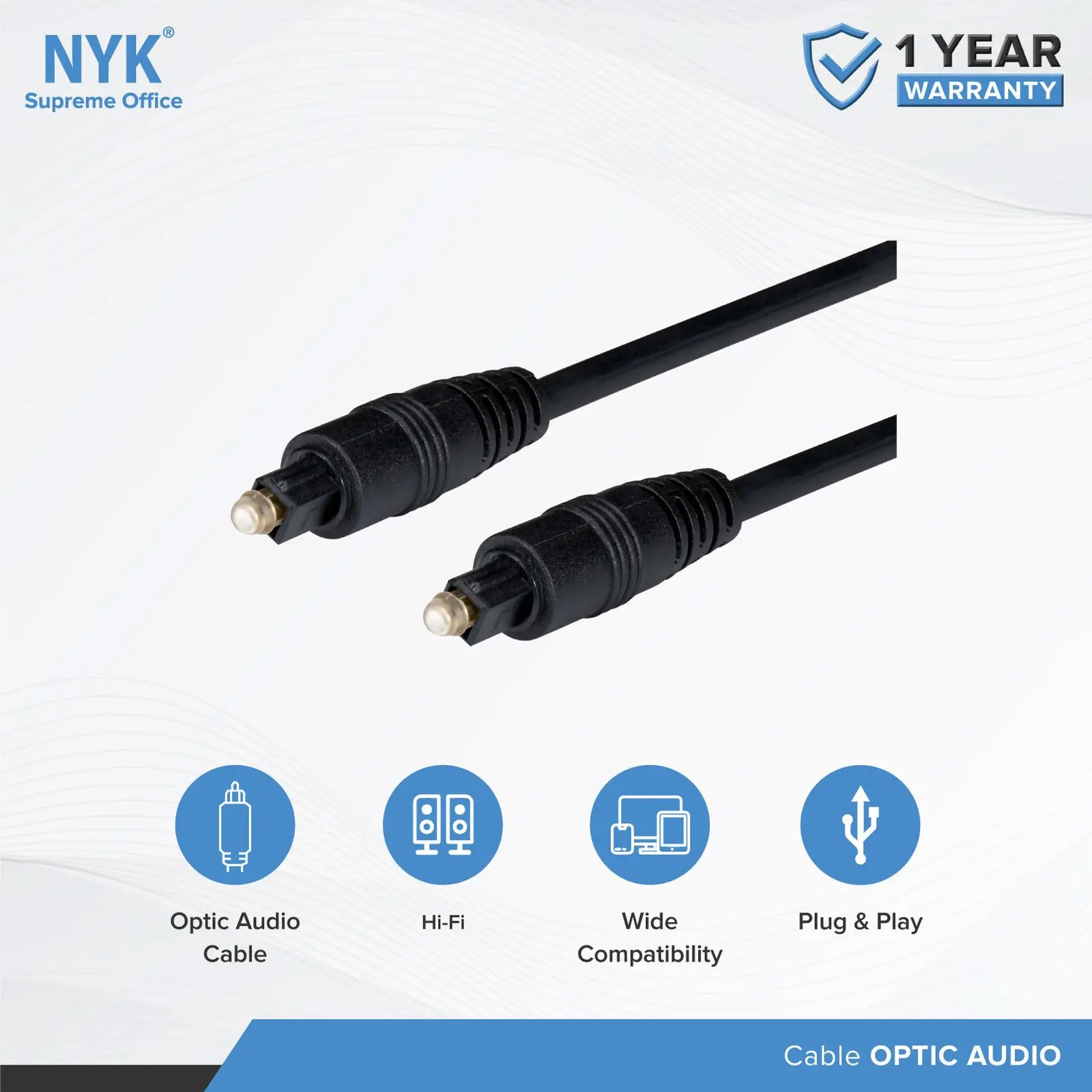 KABEL AUDIO NYK DIGITAL FIBER OPTIC TOSLINK CABLE 3M 3 M METER