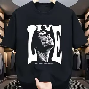 Kaos Pria Tulisan One Life Sablon/Gambar Dtf Besar Kaos Distro Pria Baju Pria Gambar Kaos Unisex Dewasa Kaos Pria Lengan Pendek