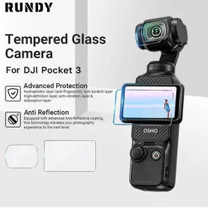 RUNDY【COD】Tempered Glass 2in1 for DJI Pocket 3 Screen Protector Anti Gores Pelindung Layar dan Lensa OSMO POCKET3 Anti-reflection coating
