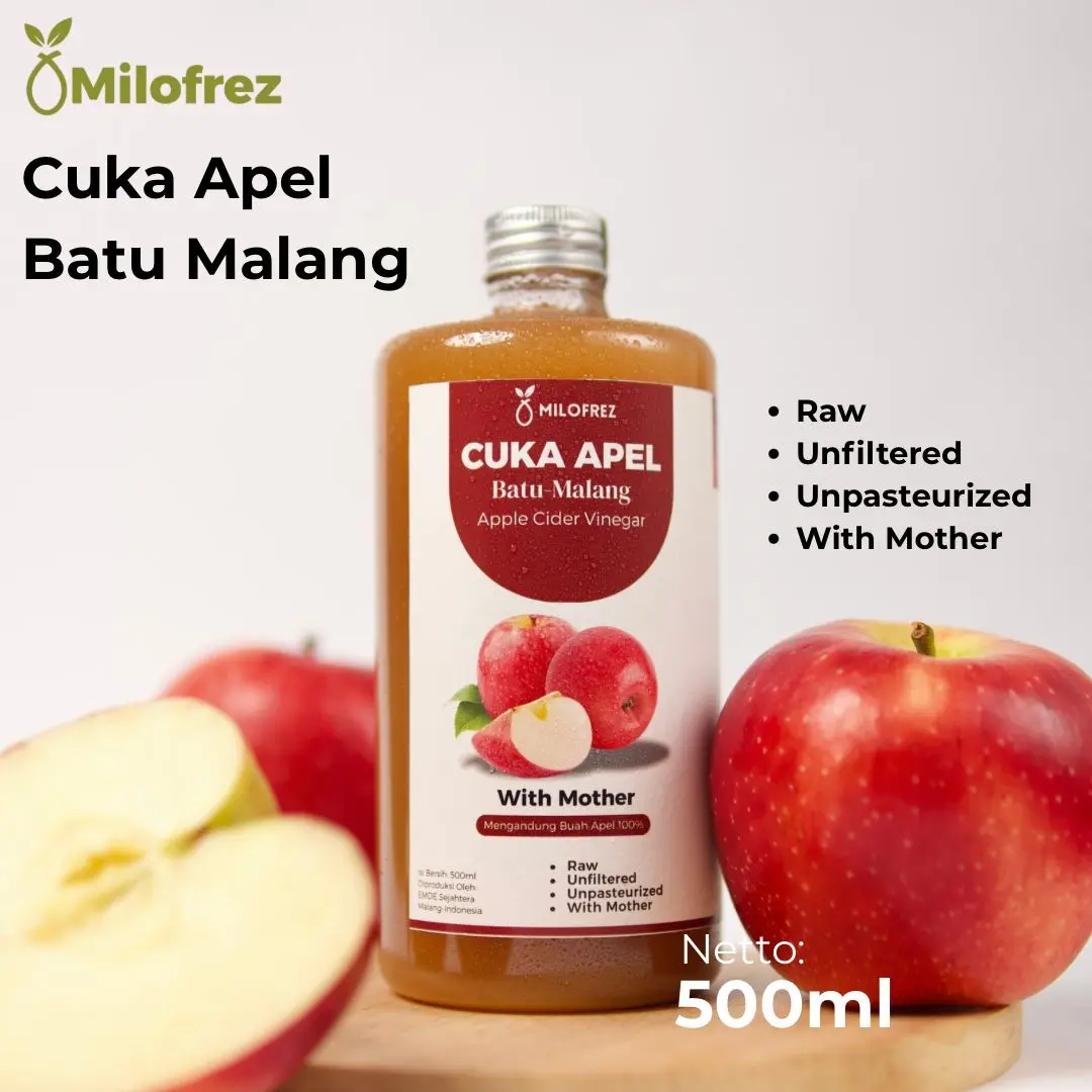 CUKA APEL ORIGINAL ORGANIK 500ML APPLE CIDER VINEGAR WITH MOTHER/CUKA APEL WITH MOTHER ORIGINAL ORGANIK
