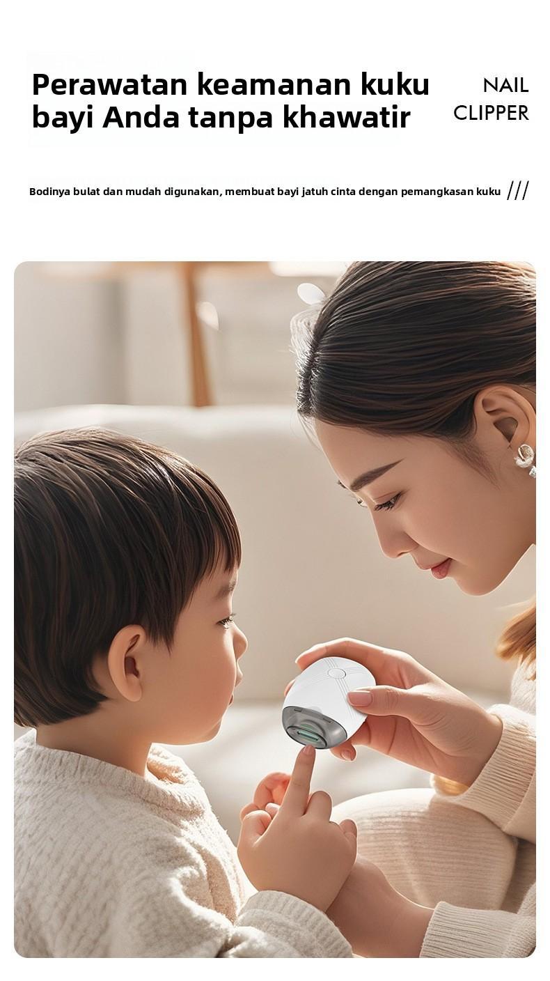 【Kecil Portabel】Alat Potong Kuku Elektrik - Wajib Punya Perjalanan Dinas & Wisata, Ukuran Saku, Dilengkapi Lampu, Isi Ulang Daya, 3 Level Kecepatan, Universal Dewasa/Anak/Lansia, Aman & Praktis